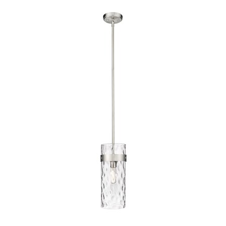 Z-Lite Fontaine 1 Light Pendant, Brushed Nickel & Clear 3035P6-BN